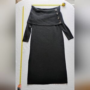 Banana Republic Elegant Black Off-the-Shoulder Sweater Dress - XL